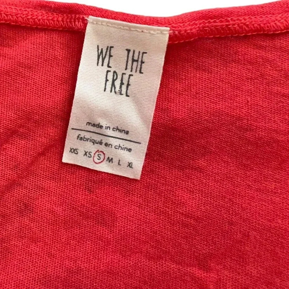 We the Free Orange Raw Hem Plunge Tank Top S - Picture 4 of 6